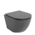 VELDMAN SZARA MISA WC RIMLESS VITO + DESKA WOLNOOPADAJĄCA PREMIUM SLIM DARK GREY