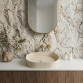 VELDMAN Umywalka ceramiczna nablatowa VERONA 46 cm BEŻOWA MAT kaszmir