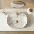 VELDMAN Umywalka ceramiczna nablatowa owalna HANNA MARMUR POŁYSK