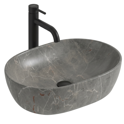 VELDMAN Umywalka ceramiczna nablatowa ANNA 48 KAMIENNA SZARY MAT