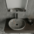 VELDMAN Umywalka ceramiczna nablatowa ANNA 48 KAMIENNA SZARY MAT