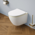 VELDMAN Misa WC VITO  deska wolnoopadająca slim złota krawędź RIMLESS TORNADO