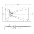 VELDMAN Biały brodzik prysznicowy TORINO SLIM 70 x 130 cm syfon