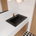 VELDMAN Umywalka ceramiczna wpuszczana w blat LACUS czarna matowa rozmiar do wyboru
