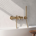 VELDMAN Złota szczotkowana bateria wannowa ścienna COSTA Gold Brush